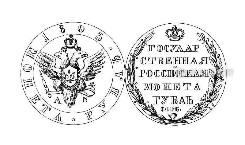19世纪俄罗斯银卢布硬币|历史插图